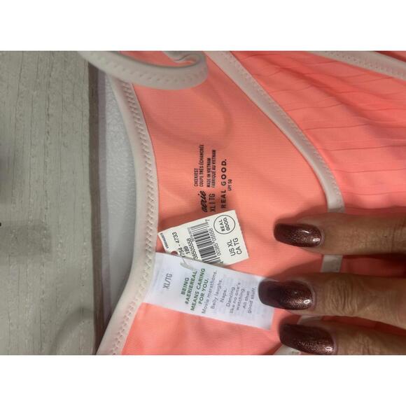 Aerie Pleated Bikini Bottom - Stylish Coral Swimwear XL - Picture 3 of 5